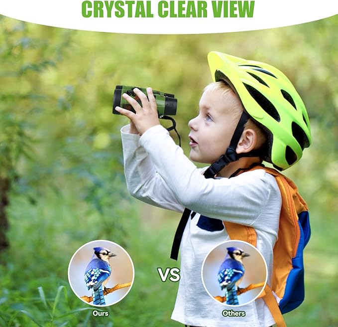 ASONA 12PCS Camouflage Color Binoculars for Kids with Neck String, Binoculars Nature Exploration Toys Safari Jungle Animal Theme Party Favors Gifts for Bird Watching Camping Hunting Hiking Supplies