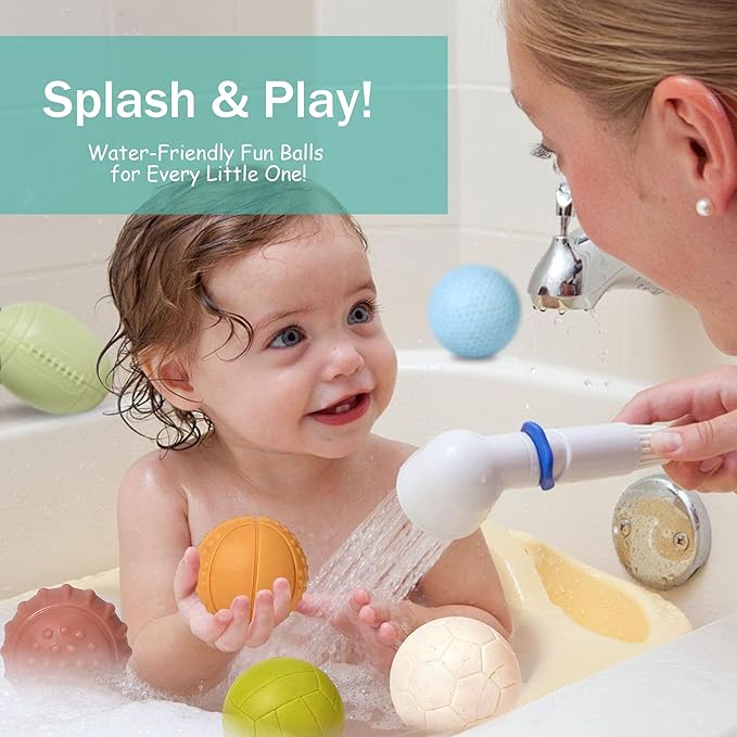 Sensory Balls for Babies,Ball for Toddlers 1-3, Soft & Textured Montessori Baby Toys 6 to 12 Months,Wheat Straw Soft Montessori Toys for Babies