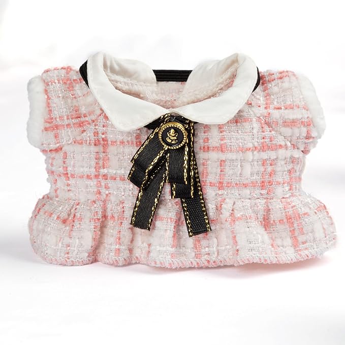 Premium Doll Clothes for Labubu - Luxury Chic Style Set for 17cm Dolls, Doll Outfit for Display, Collectors, Gift - Cute Miniature Fashion Accessories - Pink Camellia (No Dolls)