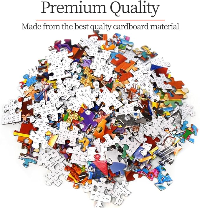 HUADADA Jigsaw Puzzles for Adults 1000 Piece Jigsaw Puzzles for Adults Challenging Game Puzzles with Letters on Back（Little People's World Party）