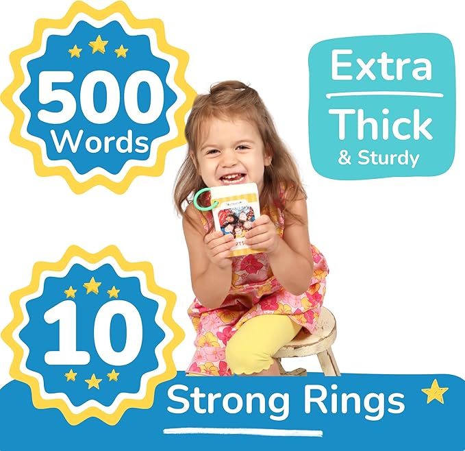 TOYVENTIVE First 250 Thick Toddler Flash Cards, 1 2 3 4 Year Old Letter, Number, Color, Animal, Baby Flash Cards Activities, Montessori Toys for Toddlers and Preschool, Toddler Learning Cards