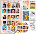6 Laminated Feelings Posters for Kids - English & Spanish - Calm Down Corner Supplies - Therapy & School Counselor Supplies - Emotions Posters for Home and Calming Corner Classroom