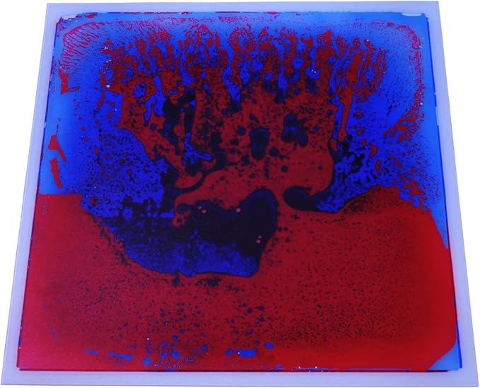 Art3d 1-Pack Liquid Dance Floor Colorful Home Decor Tile, 11.8" x 11.8" Blue-Red
