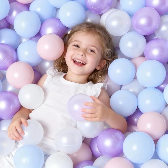 GOGOSO Ball Pits Balls for Toddlers Pack of 50 100 200 Plastics Shape Ball Non-Phthalate Non-BPA Non-Toxic 2.2-Inch Crush Proof Play Balls