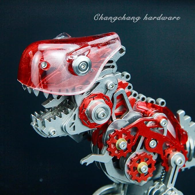3D Metal Puzzles for Adults,3D Metal Model Kits Mechanical Dinosaur Model Tyrannosaurus Rex,Steel 3D Puzzles Stainless Steel Ornaments for Adults Home Decor Art Craft Gifts Toys.