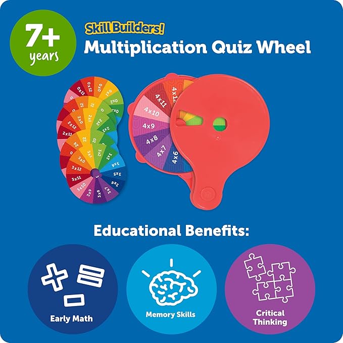 Learning Resources Skill Builders! Multiplication Quiz Wheel Math Fidget Toy Ages 6 and Up