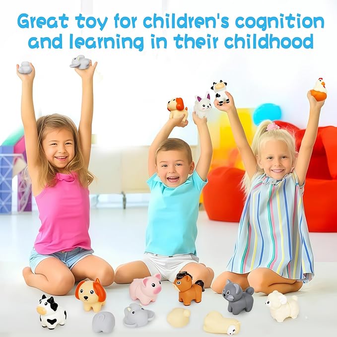 Toddler Toys,Montessori Preschool Learning Activities Animal Toy for Boys Girls,10 pcs Little People Animals Matching Games Fine Motor for Kids Ages 2-3