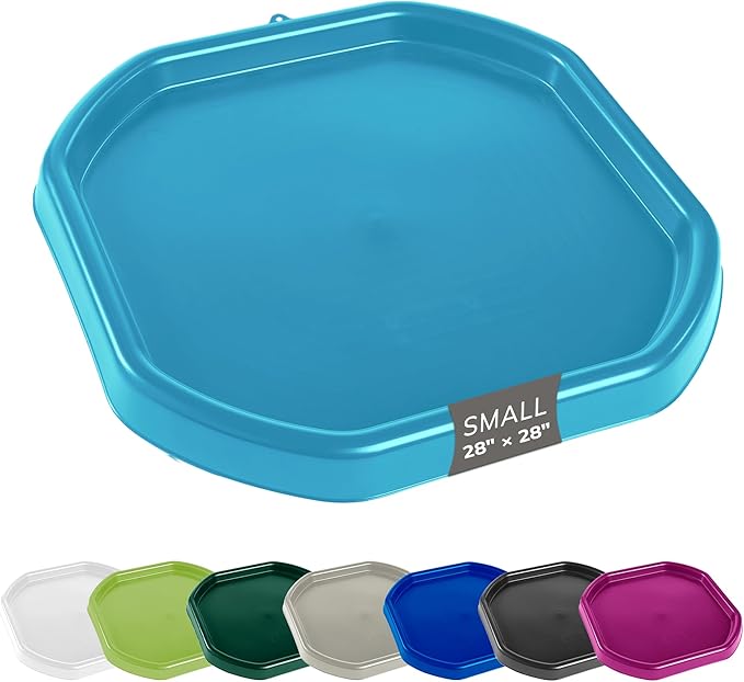 MEKA Tuff Tray for Sensory Play, Sensory Tray for Kids, Toddler Water Table, Tuff Spot Sensory Bin for Toddlers (Blue, Small (28" x 28"))