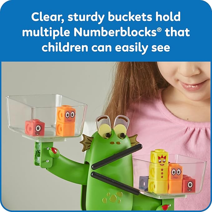 hand2mind Numberblocks Blockzee Balance Activity Set, ﻿61 MathLink Cubes, Balance Scale, Educational Math Manipulatives, Numbers for Toddlers, Preschool Learning Activities, Birthday Gifts for Kids