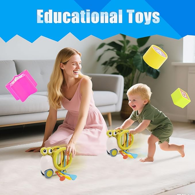 Activity Cube Baby Toys Montessori Learning Sensory Educational Toys for Toddlers 18-48 Months Educational Learning Activities, Busy Cube Activity Table for 1 Year Old (Green)