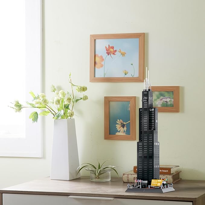 Willis Tower Chicago Architecture Model Building Blocks Sets The Office Landmarks Skyline Set Toys Collection for Kids Adults 1241Pcs