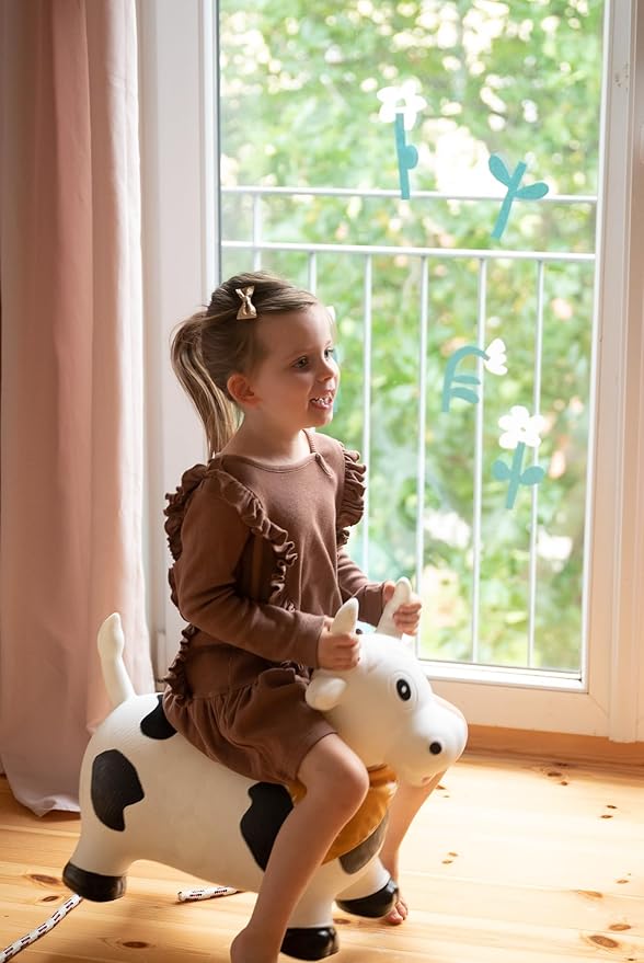 Kindsgut Bouncy Animal Hopper Cow for Children, Designed in Germany, Playful and Modern Colors, air Pump Included, Indoors and Outdoors