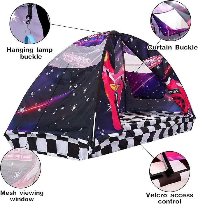 Kid Bed Tent -Twin Play Tent Baby Toddlers Dream Playhouse for Bedroom Decor Indoor Games Twin Size Bed Canopy by CRAWLBO