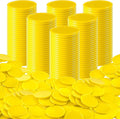Coopay 500 Pieces Plastic Learning Counters Disks Bingo Chip Counting Discs Markers for Math Practice and Poker Chips Game Tokens Kids Reward, 1 Inch (Yellow)