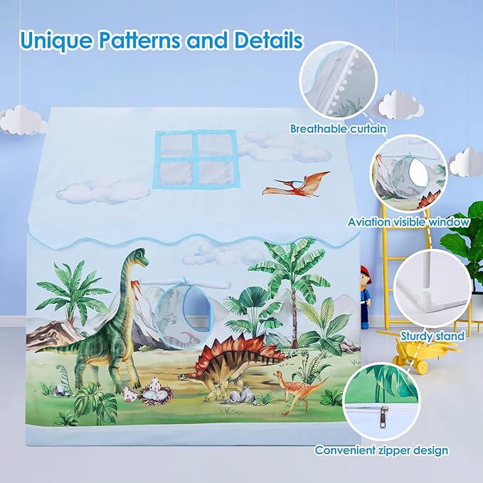 Kids Tent Toddler Playhouse for Boys Girls,Large and Foldable Kids Playtents with Windows,Portable and Lightweight Play Tent Indoor&Outdoor Gift for Children