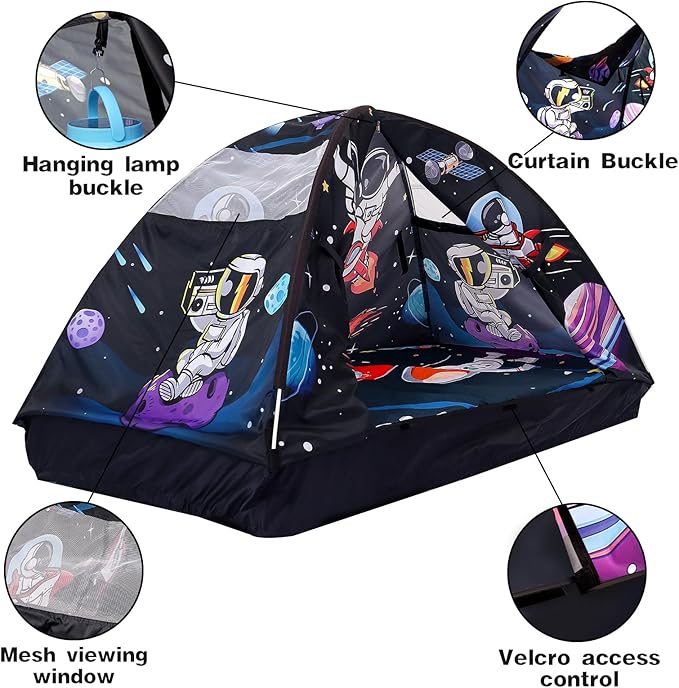 Kid Bed Tent -Twin Play Tent Baby Toddlers Dream Playhouse for Bedroom Decor Indoor Games Twin Size Bed Canopy by CRAWLBO