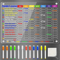 PigPotParty Acrylic Magnetic Chore Chart for Family & Multiple Kids – 16"x12" Large Dry Erase Chore Board for Fridge, Daily & Weekly Responsibility Chart for Adults, Includes 12 Markers & 1 Towel