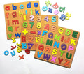 ABC Wooden Pegged Puzzle Set of 3- Uppercase, Lowercase Letters & Numbers Learning Toy for Kids | Educational Alphabet & Number Matching Game | Montessori Wooden Peg Puzzle for Toddlers & Preschoolers