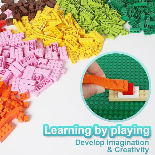 300 PCS Building Bricks Compatible with Lego Classic - 300 Pieces Basic Bulk Building Blocks in Random Color - Mixed Shape (300PCS)
