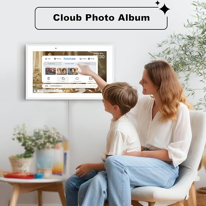 Digital Calendar, 15.6 Inch Wall Planner Electronic Calendar&Chore Chart, Smart Touchscreen Interactive Display for Family Schedules – Wall Mount Included, Great for Organizing Your 2025-2026 White