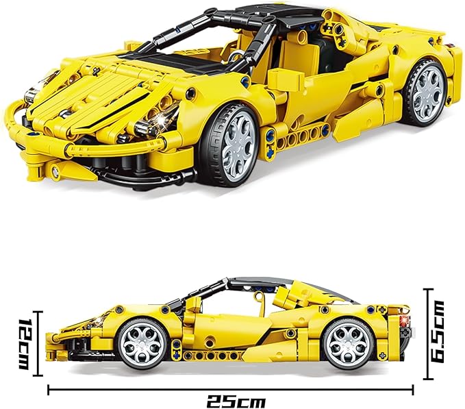 SIENON Technic Super Sports Car Building Kit Pull Back Race Car Toy, Racing Vehicle Collectible Model Supercar Building Construction Toys for Kids Girls Boys Age 6+ (391 Pcs)