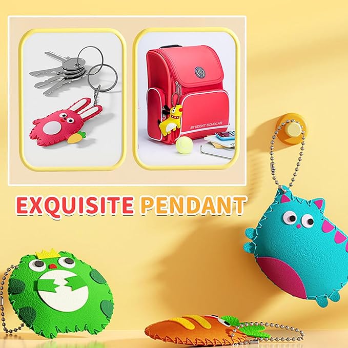 Whateveri DIY Doll Sewing Toys, Whatever Sewing Kit, Sewing Kit for Kids, My First Sewing Kit, Weaving Loom for Kids, Sew Fun Animals Kit, Handmade Kids Sewing Crafts DIY Kits Kids 8-12 (A Set)