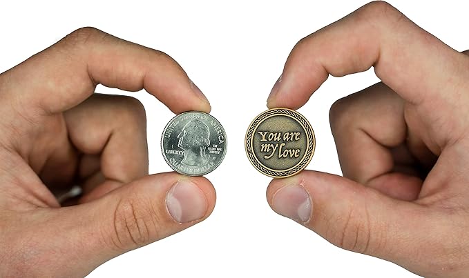 Romantic Love Expression Antique Gold Plated Pocket Coin for Date Night, You are My Love, with You Forever Won't Be Long Enough, Love Gift for Men & Women, from Him or Her