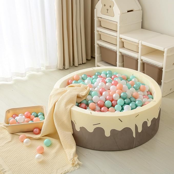 GOGOSO Ball Pit Balls for Toddlers Phthalate-Free BPA-Free Non-Toxic Crush Proof Soft Plastic Play Balls Baby Kids Shape Tent Pool Playhouse Playpen Party Decor,Pink Green White,100PCS