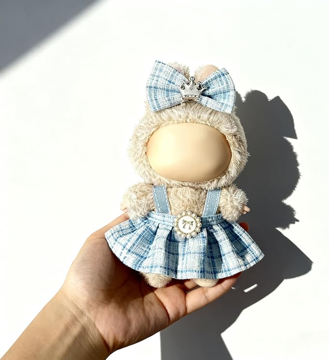 Clothes for LABUBU 17cm Doll (NO Doll), Outfit for LABUBU, Dress and Hairpin Set for LABUBU Dress Up, Fashion and Premium Dolls Accessories for LABUBU (Style C)