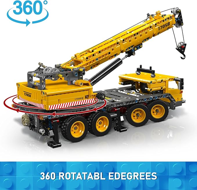 Mould King 17058 City Mobile Crane Truck Toy Building Set, Construction Vehicle Model Blocks Kit for Adults, Toys Gifts for Kids Children, Playset for Boys and Girls Ages 8+(997 Pieces)