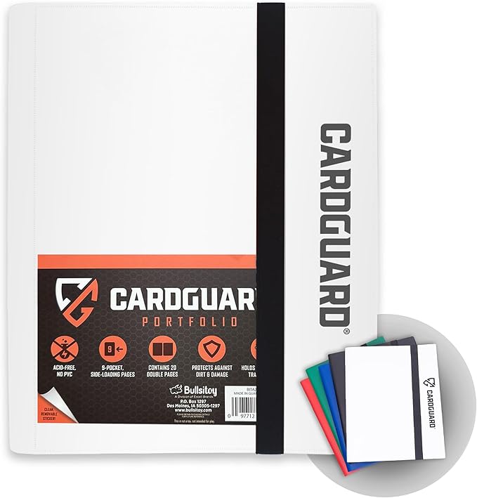 Trading Card Binder Pro-Folio – 9 Pocket Binder - Side-Loading Album, Durable & Acid-Free Storage for Pokémon, YuGiOh, MTG, TCG, Game & Sports Cards, White