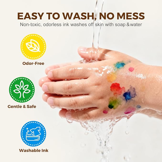 Jar Melo Washable Dot Markers for Toddlers, 8 Colors Dot Paints with 120 PDF & 10 Physical Activity Papers, Non-Toxic Bingo Daubers for Toddlers 2-4, Kids Arts and Crafts Supplies