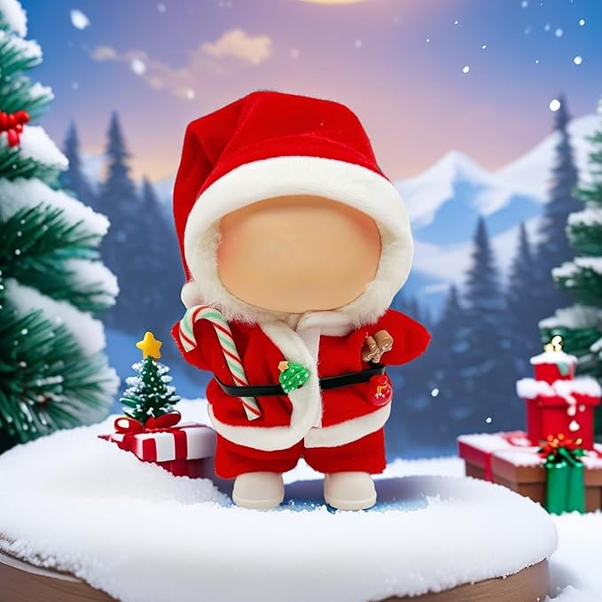 Doll Outfit Clothes Set for 17cm Dolls, Cute Dolls Accessories, Premium Fashion Hat Overalls Sweater Bag Dress Jumpsuit, Christmas Set, NO Doll.(Christmas B4)