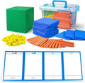 Foam Base Ten Blocks for Place Value, Early Counting, Manipulatives, Counters, Cubes - Kids Math Learning Tool