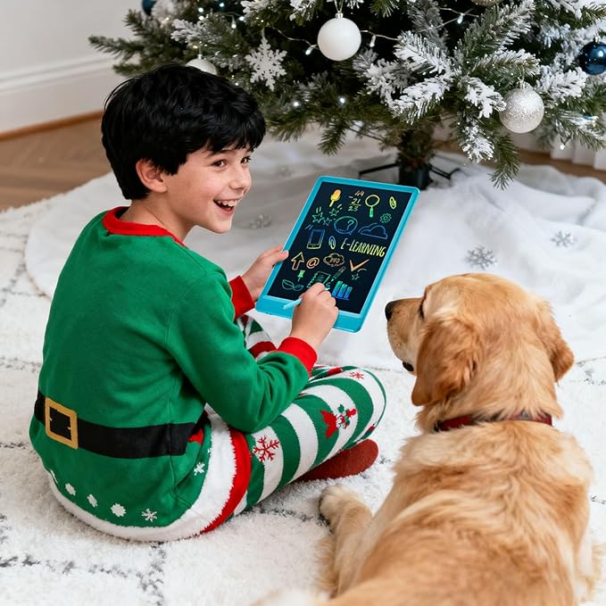 EooCoo Toddler Boy Toys, Kids Gifts, 10 Inch LCD Writing Tablet, Drawing Pad, No Mess Coloring Books for Kids, Travel Games, Gifts for Boys 4-6, Educational Toys for 3 4 5 6 7 Years Old Boys and Girls