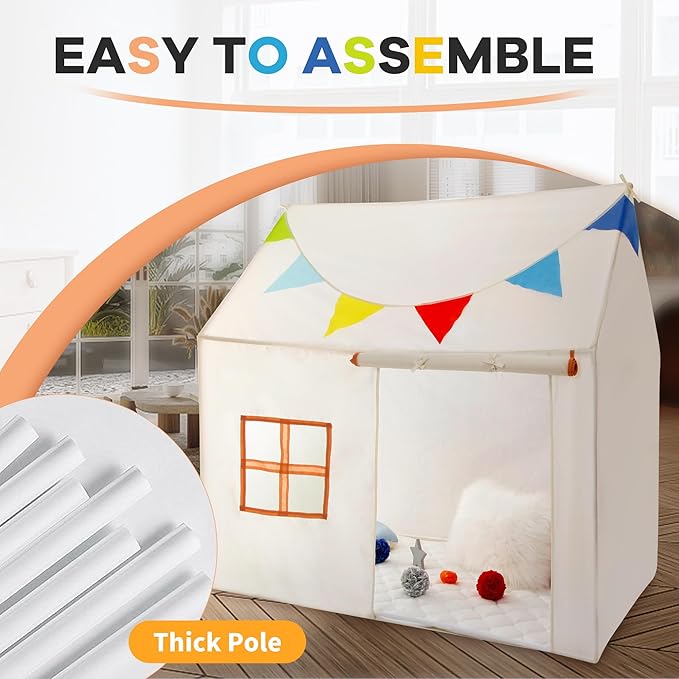 TTLOJ Gift for Christmas Cottage Style Play Tents for Boys Girls, Castle Tent, Large Playhouse Toy for Toddler Play House, Teepee Tent Indoor Outdoor (Ball Lights NOT Included