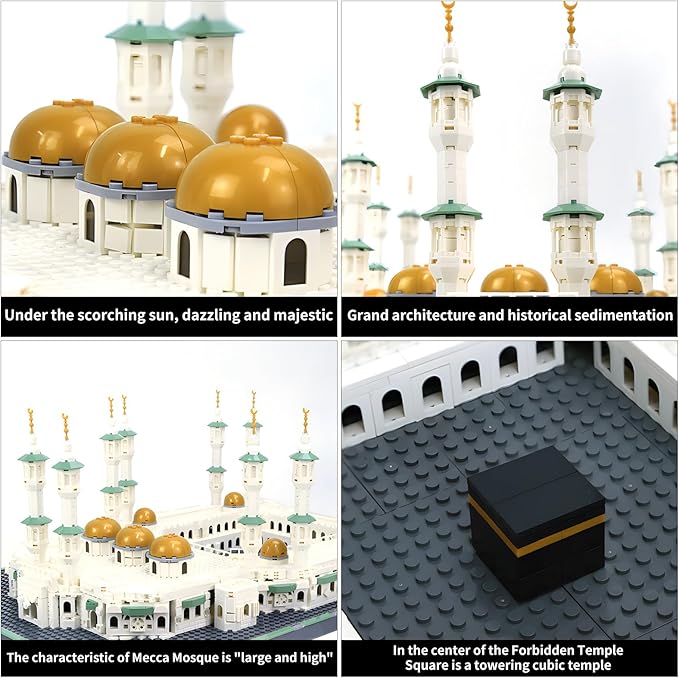 Great Mosque of Mecca Building Blocks Set Islamic Masjid Architectural Model Toys Muslim Eid Gifts for Kids Adult 2291 Pieces