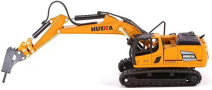 Gemini & Genius Drill Excavator Heavy Duty Construction Site Vehicle Toys 1：60 Scale Diecast Digger and Driller Engineering Dump Truck Collectible Alloy Model Toys for Kids and Decoration for House