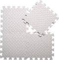 Coolcandy EVA Foam Play Mat, 16 Tiles Colorful Baby Play Mat, Square Kids Playmat with Solid Colored, 0.4" Thickened Interlocking Foam Floor Tiles, Puzzle Play Mat for Baby Crawling, Playing (White)