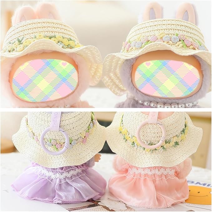 Clothes for Dolls Accessories, Outfit Set 5 Pieces Gauze Dress for 15cm 17cm Doll (No Doll), Romantic Hat Skirt Shoes Doll Clothing Set Replacement White