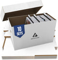 Premium Short Comic Book Storage Box (10 Pack - White). Thick Cardboard Comic Book Box/Cabinet. Comics Books Bin for 150-175 Collectibles. Comics Boxes Storage Case/Cabinet to Showcase Collectibles.