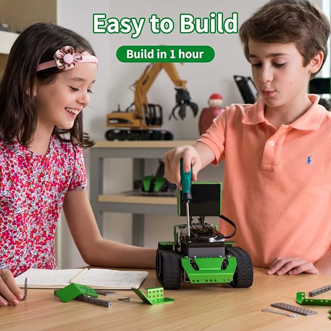 Robobloq Qoopers 6 in 1 Programming Robot Building Kit with Remote Control, LED Martrix, Ultrasonic Sensor etc. for Scratch Arduino Python Learning, Coding Toy for Kids