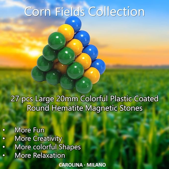 Science Kit Toys Magnets Multicolor Building Blocks, Large Colorful Coated Hematite Magnetic Stones, Home Office Kids Adults Intelligence Development Educational Party Gift Sphere XXL 27-Variation-15