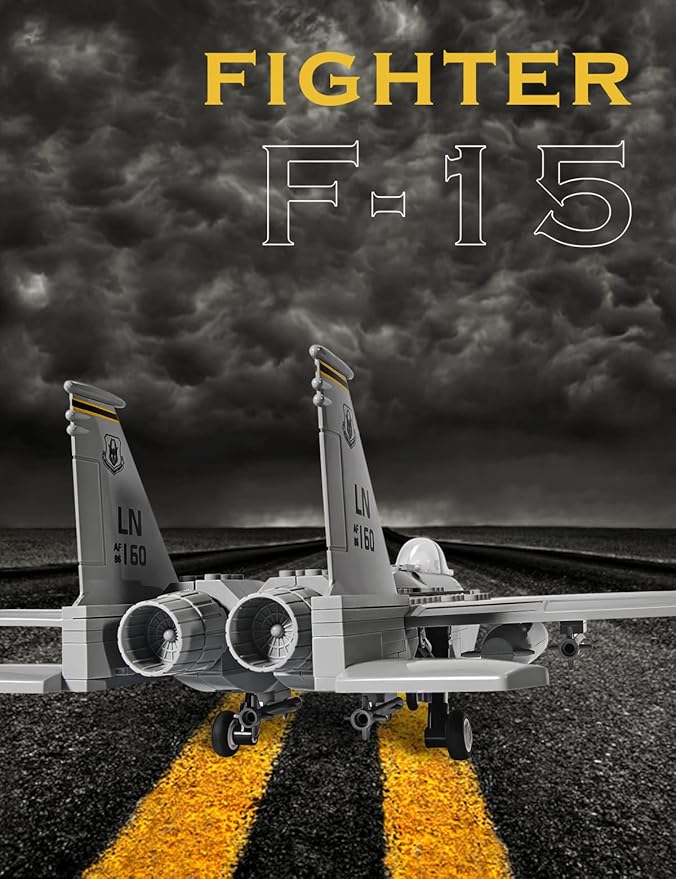 SEMKY Military F-15 Eagle Fighter Jet Air Force Building Block Set (262 Pieces) -Building for Military Fans and Kid