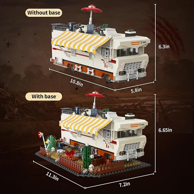 Camper RV Building Block 1054 pcs, Halloween Haunted Dale’s RV Vehicles Construction Building Bricks Set Compatible with Lego for Boys, Walking Breaking RV Birthday Gift, Camper Van for Adults Kids