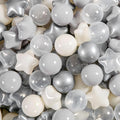 Ball Pit Balls Pack of 100 200 500 - Star and Round Set BPA Free Phthalate Free Non-Toxic Crush Proof Play Balls Soft Plastic Balls for Toddlers Baby Kids Birthday Pool Tent Party
