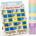 Matching Memory Game for Kids Ages 3 4 5 6 7 8 9, 8 Double-Sided Cards Board Games Toddler Travel Toys for 3-8 Years Old Boys Girls, Road Trip Essentials Airplane Car Activity Christmas Birthday Gifts