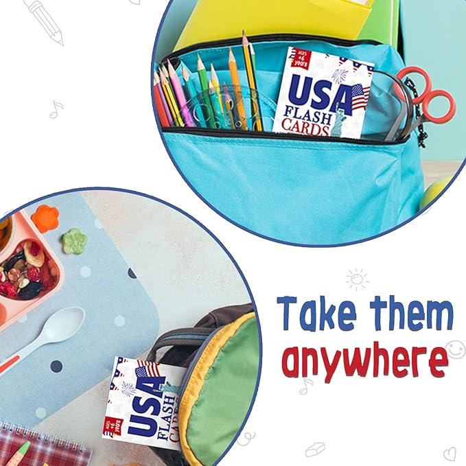 Merka US Presidents & State Capitals Flash Cards - 96-Pack, Multicolor, 3.5 x 2.5 in - Educational Flashcards for Kids, Homeschool & Learning Games
