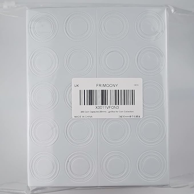 FRIMOONY 2 Pack 30mm Coin Capsules, with Foam Gasket and Plastic Storage Box, for Coin Collection