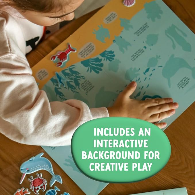 Ocean World Sticker Set – 23 Reusable Puffy Stickers for Kids – Eco-Friendly Sea Animal Play Set – Waterproof, Non-Toxic & Mess-Free – Fun Sensory Toy for Toddlers & Preschool Learning